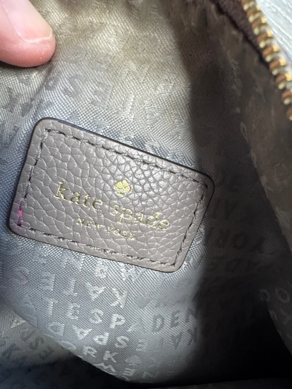 kate spade Pebbled Leather Crossbody - Taupe Gray